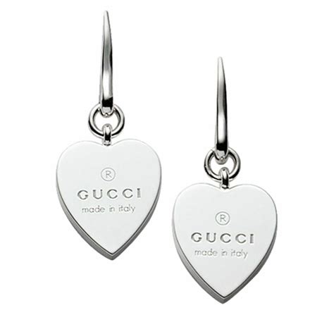 gucci diamond stud earrings|Gucci heart dangle earrings.